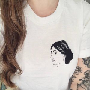 Virginia Woolf T-shirt - Feminist Tshirt - Literary Quote Tee for Book Lover - G